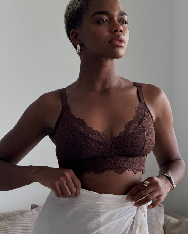 Lace Support Bra Coffee