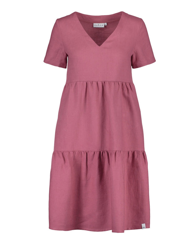Linen Layer Dress Mulberry