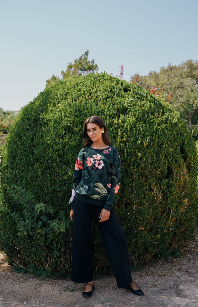 Casual Chic Print Shirt Olive Siesta