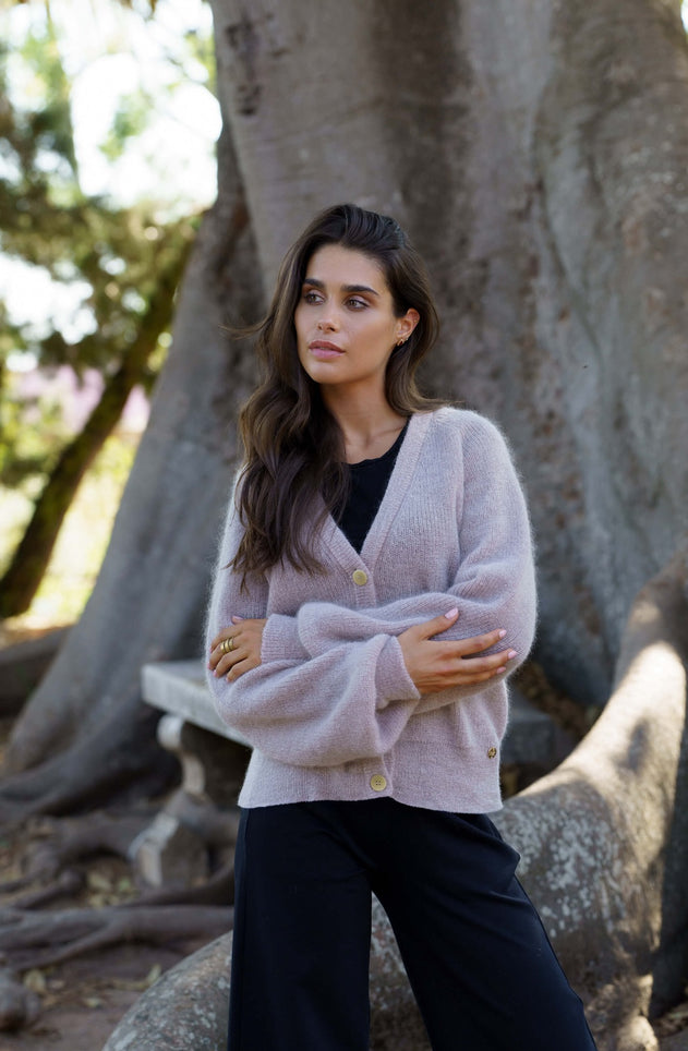 Elsie Mohair Cardigan Harbor Mist