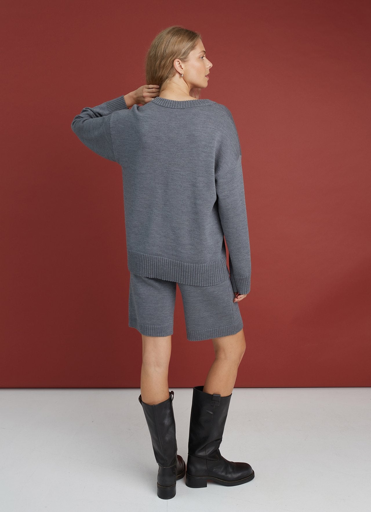 V-Neck Merino Wool Knitted Sweater