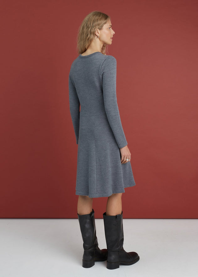 Mini Knitted Merino Wool A-Line Dress