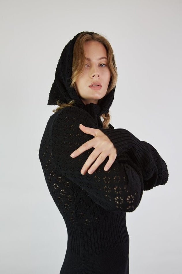 Knitted Lace Triangle Head Shawl