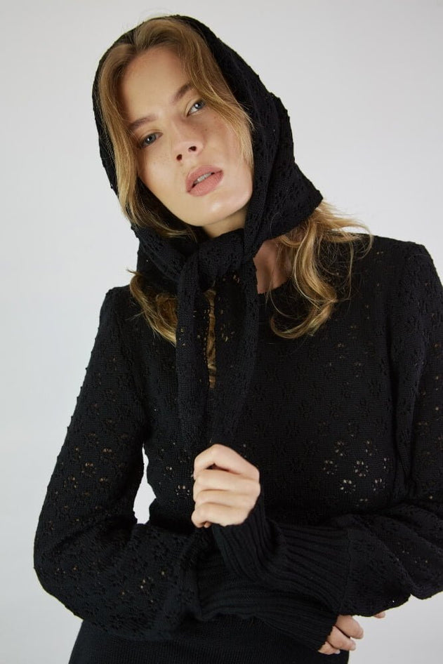 Knitted Lace Triangle Head Shawl