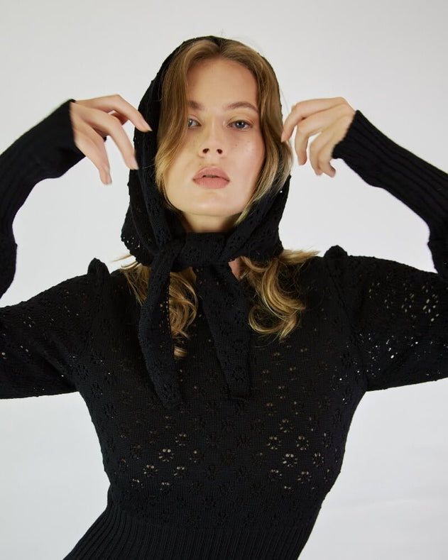Knitted Lace Triangle Head Shawl