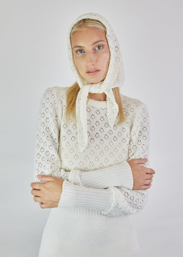 Knitted Lace Triangle Head Shawl