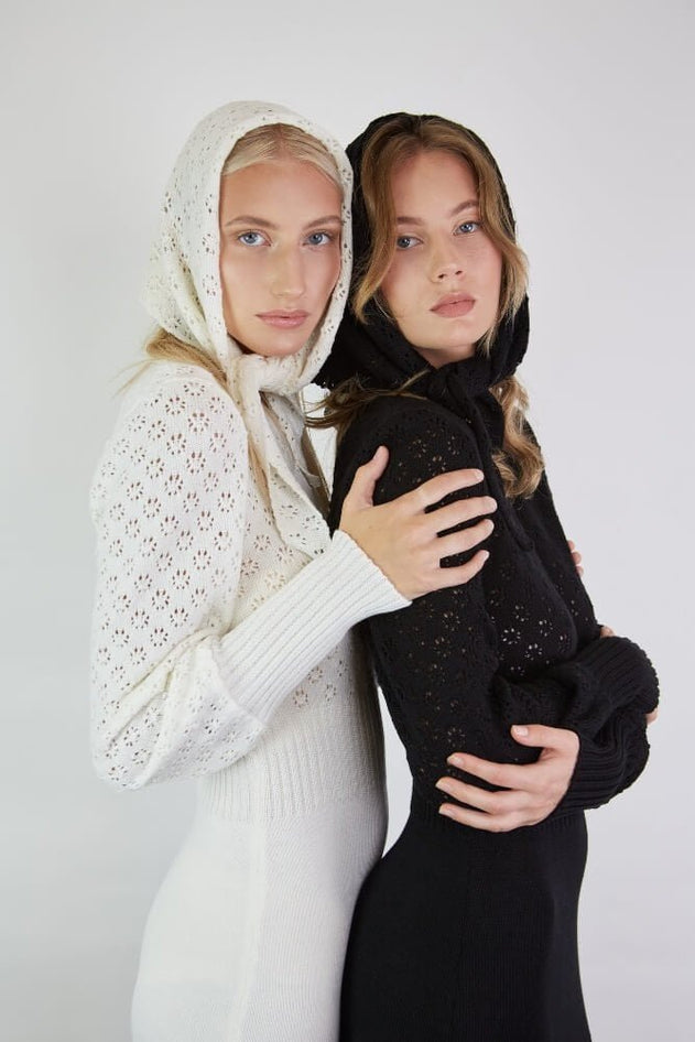 Knitted Lace Triangle Head Shawl