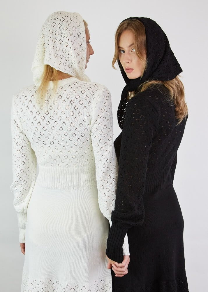 Knitted Lace Triangle Head Shawl