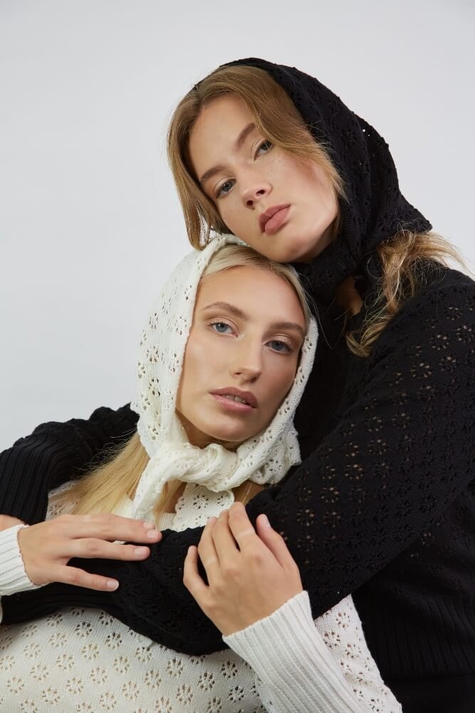 Knitted Lace Triangle Head Shawl