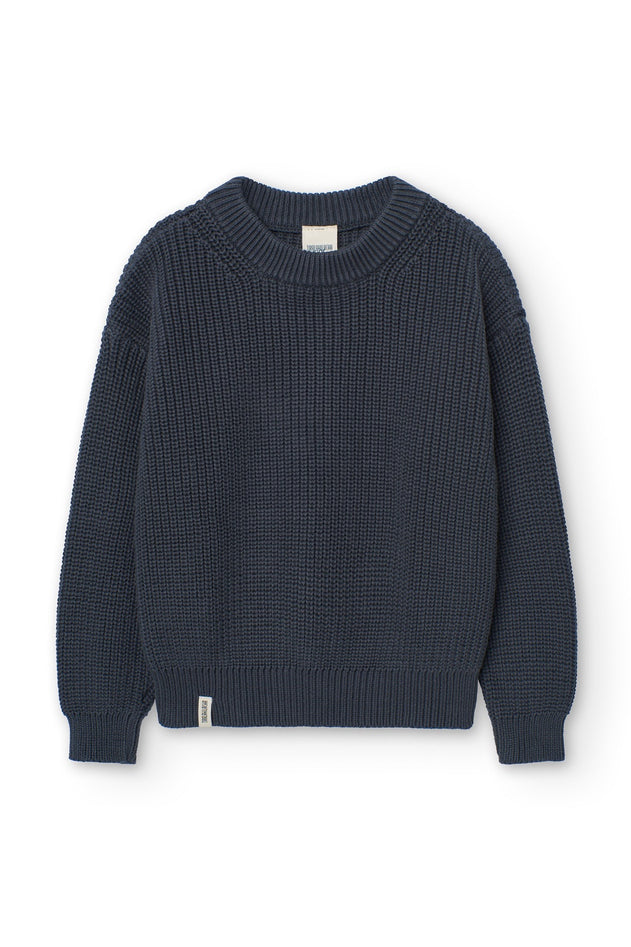 Kid's Golaf Knitted Sweater Grey Blue