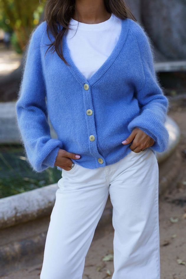 Elsie Mohair Cardigan Celestial Blue