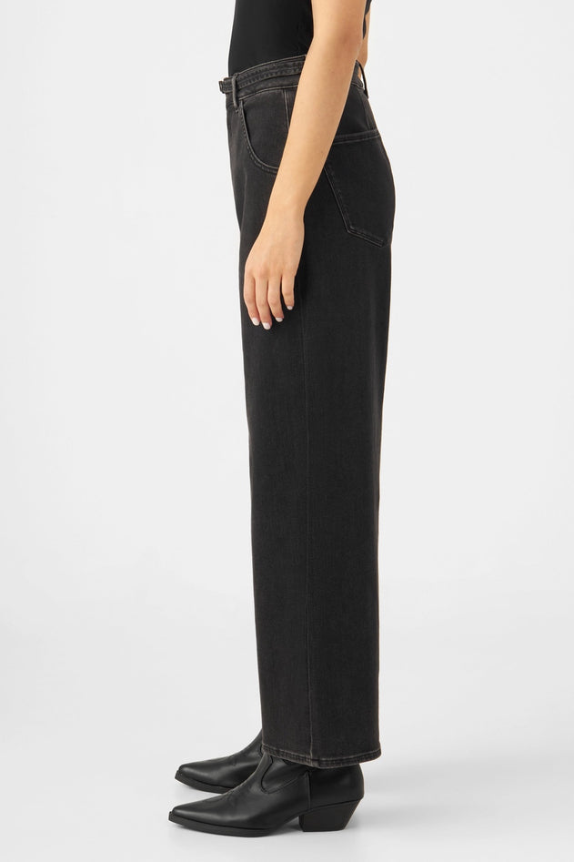 Blink Wide Cropped Jeans Black Denim