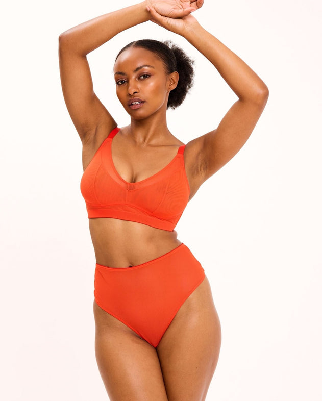 Mesh Support Bra Fiery Red