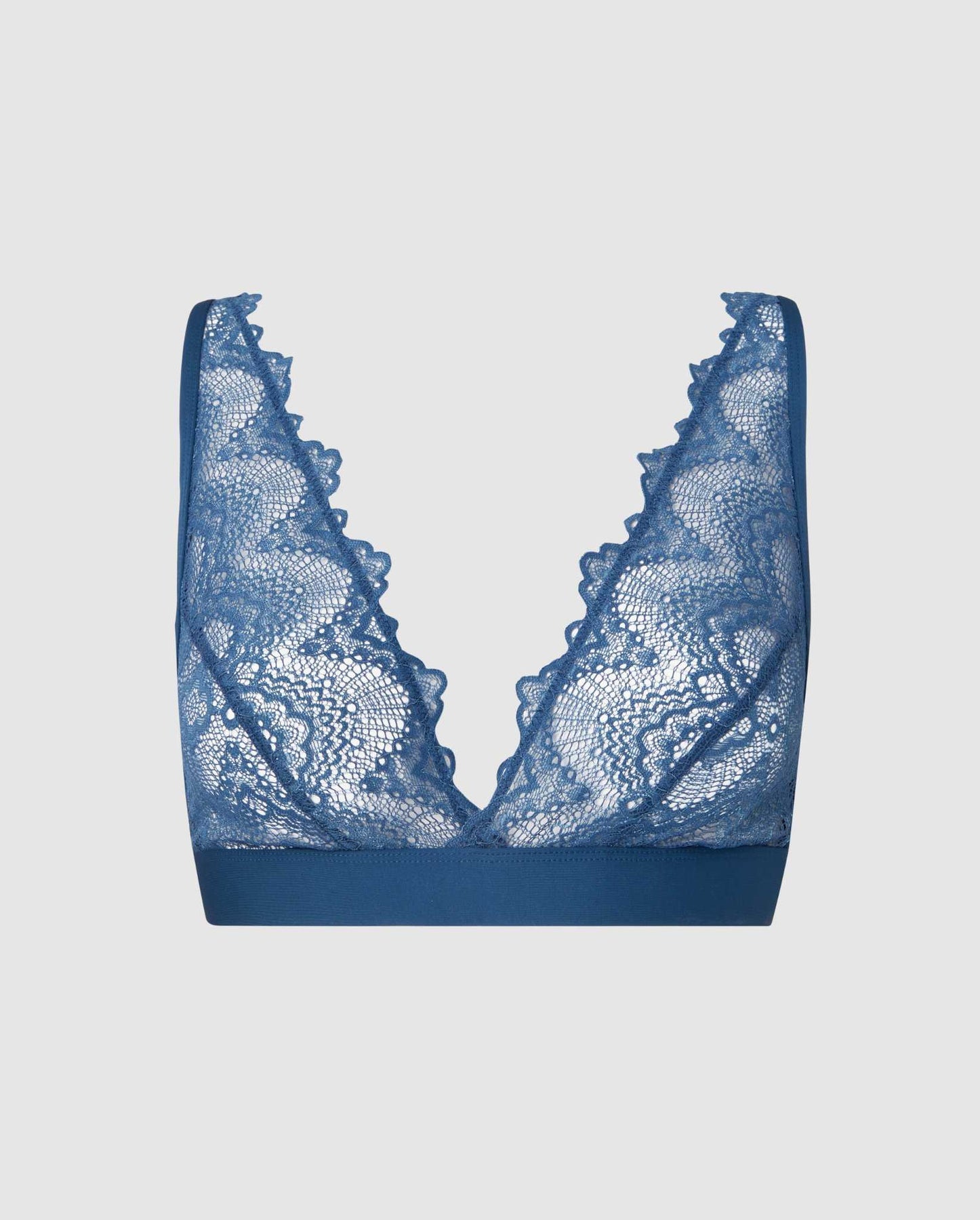 Lace Plunge Bralette Stormy Sky