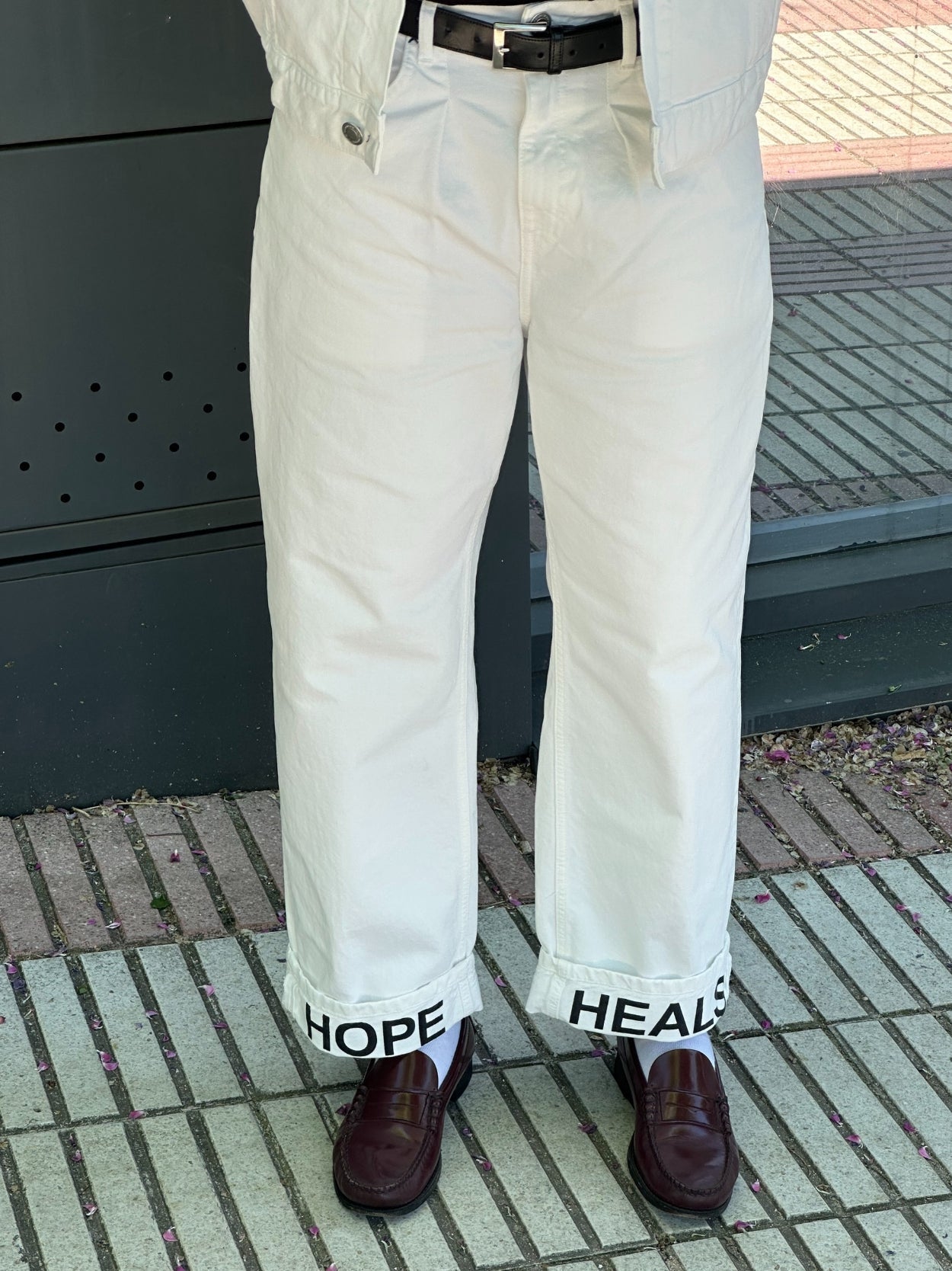 Hope Heals Pleated Trousers White