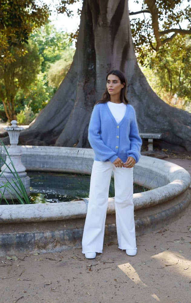 Elsie Mohair Cardigan Celestial Blue
