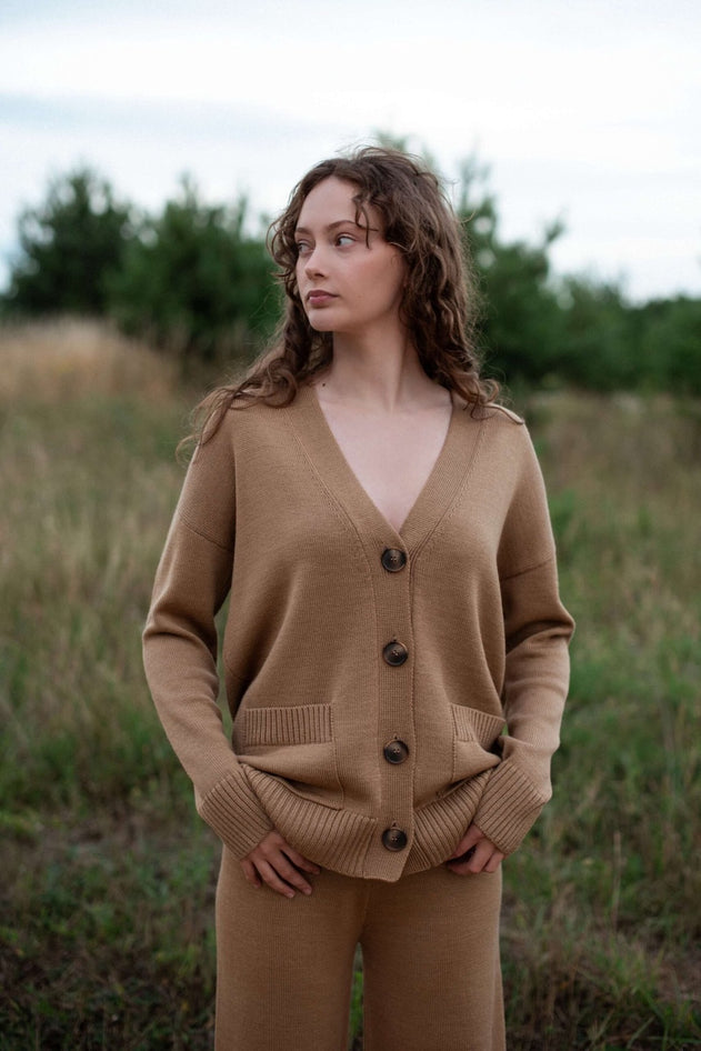 Button-Up Merino Wool Cardigan