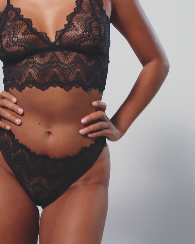 Lace Thong 3-Pack Black