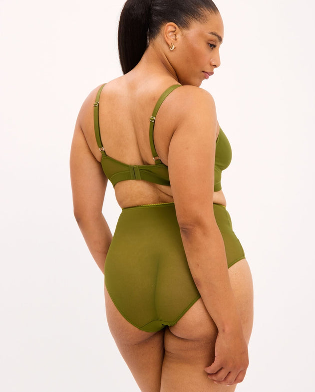 Mesh Highwaist Briefs Olive