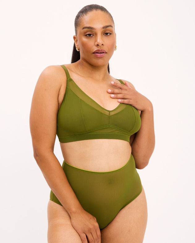 Mesh Highwaist Briefs Olive