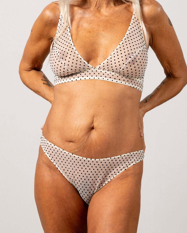 Mesh Bikini Briefs Polka Dots