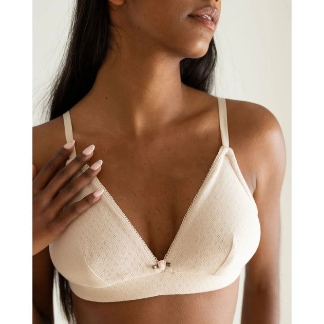 Clotsy Brand Organic Cotton Bra Sand