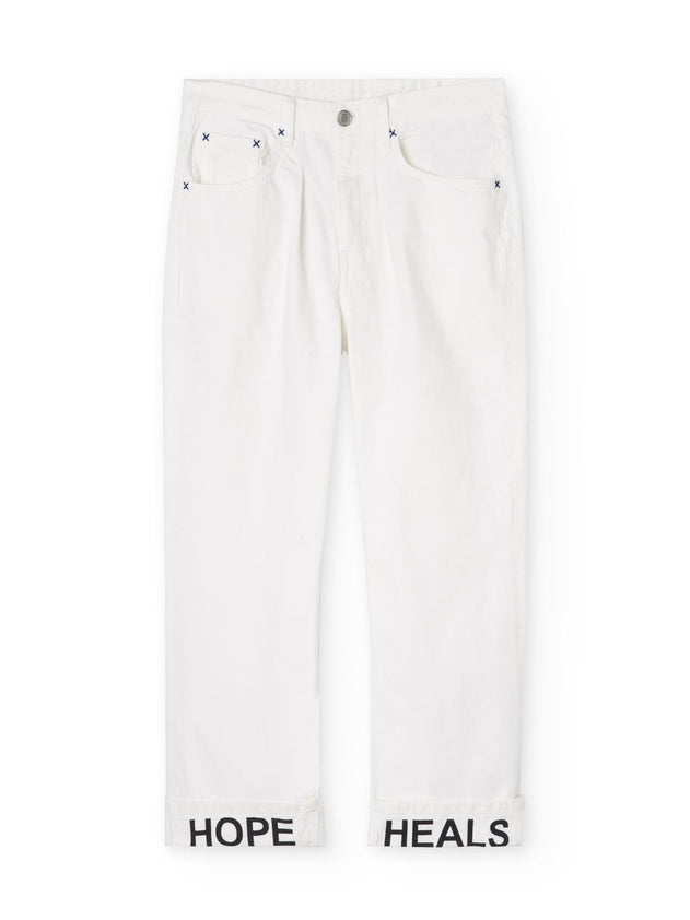 Hope Heals Pleated Trousers White