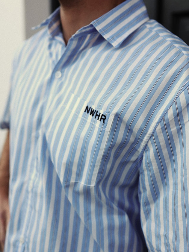 Cropped Oldies Shirt Blue Striped