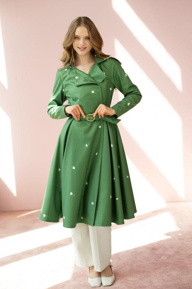 Double Breasted Trench Coat Primrose Green