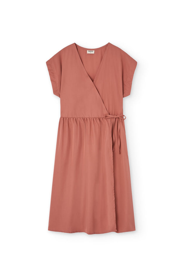 Hira TENCEL™ Wrap Midi Dress in Pink