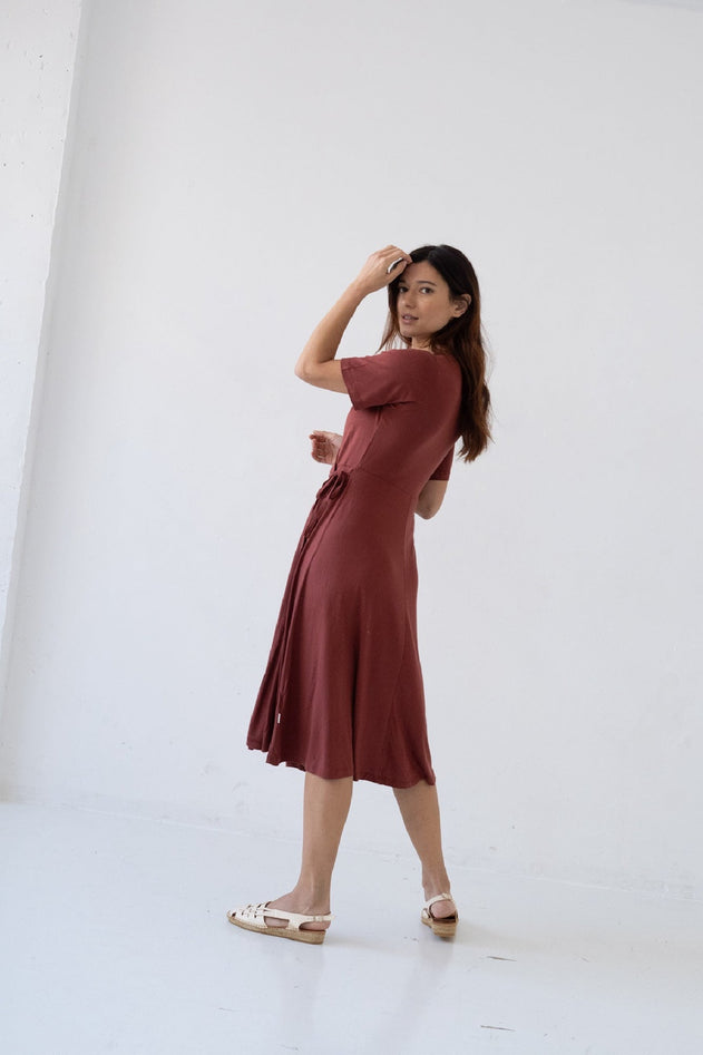 Helen TENCEL™ Wrap Dress in Red
