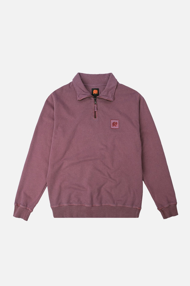 Men's Sauce Pigment Quarter Zip Sweater Garnacha Red