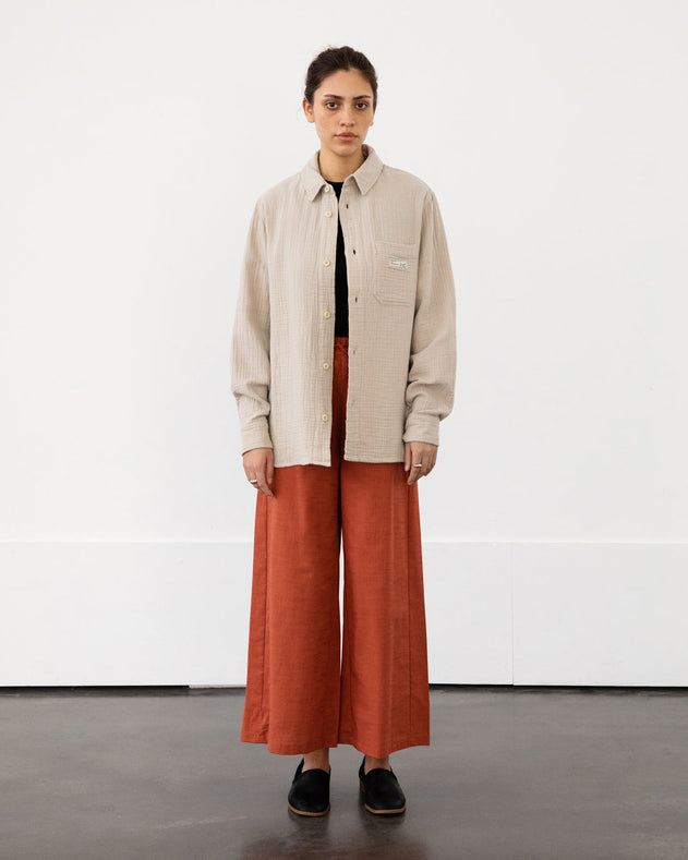 Casual Unisex Shirt Washed Sand