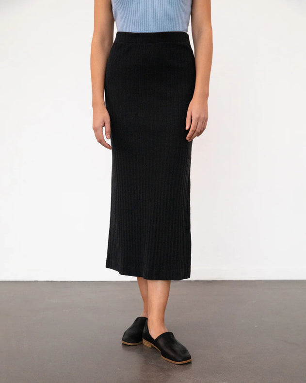Ribbed Tube Skirt True Black