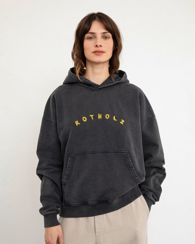 Unisex Bubbly Logo Hoodie Faded Black