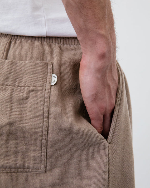 Wide Pants Washed Brown