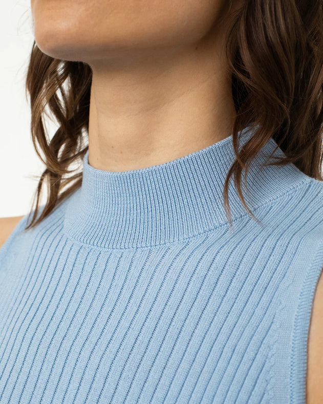 Merino Knit Singlet Dusty Blue