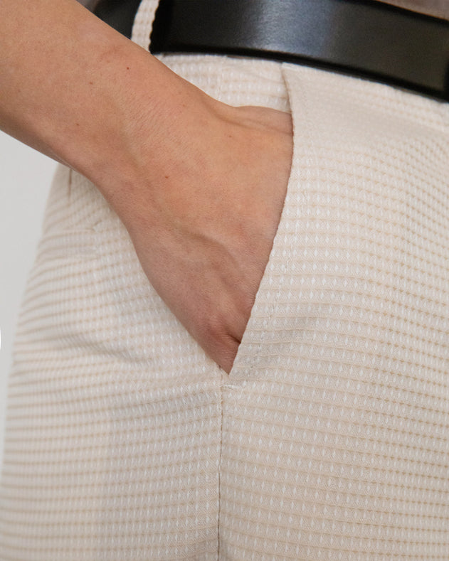 Cropped Pantalone Waffle Sand