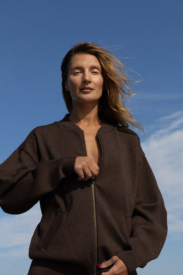 Onda Merino Bomber Jacket Chocolate