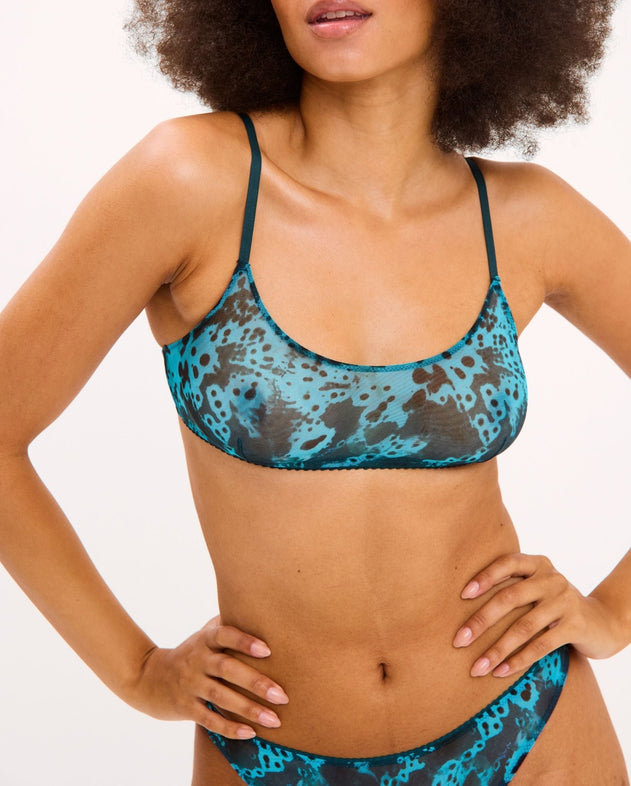 Mesh Scoop Bralette Deep Teal Orchid