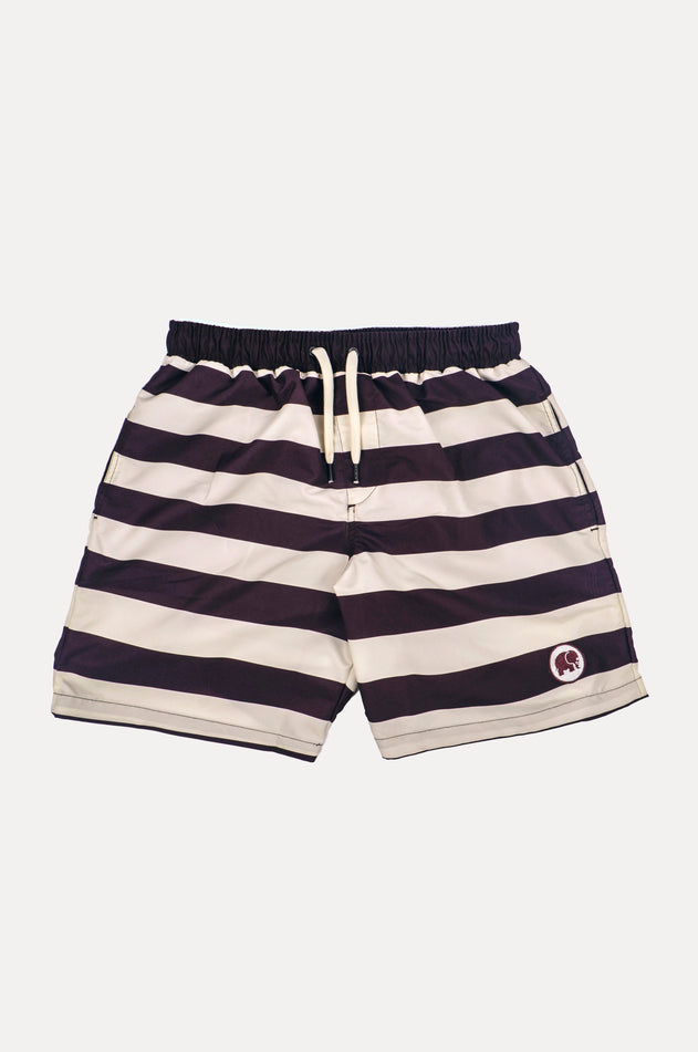 Men's Owari Swim Shorts Striped Grape Red