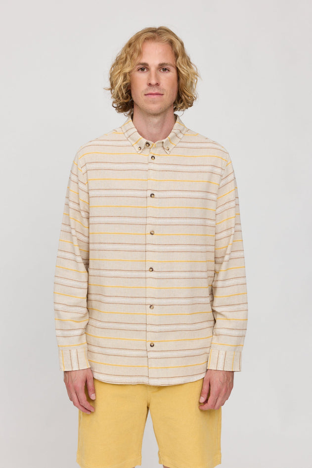 Striped Linen-Mix Shirt