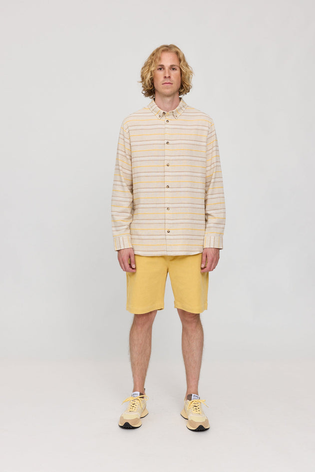 Striped Linen-Mix Shirt