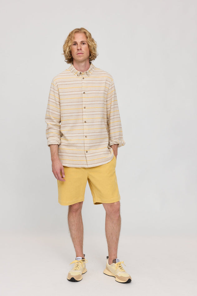 Striped Linen-Mix Shirt