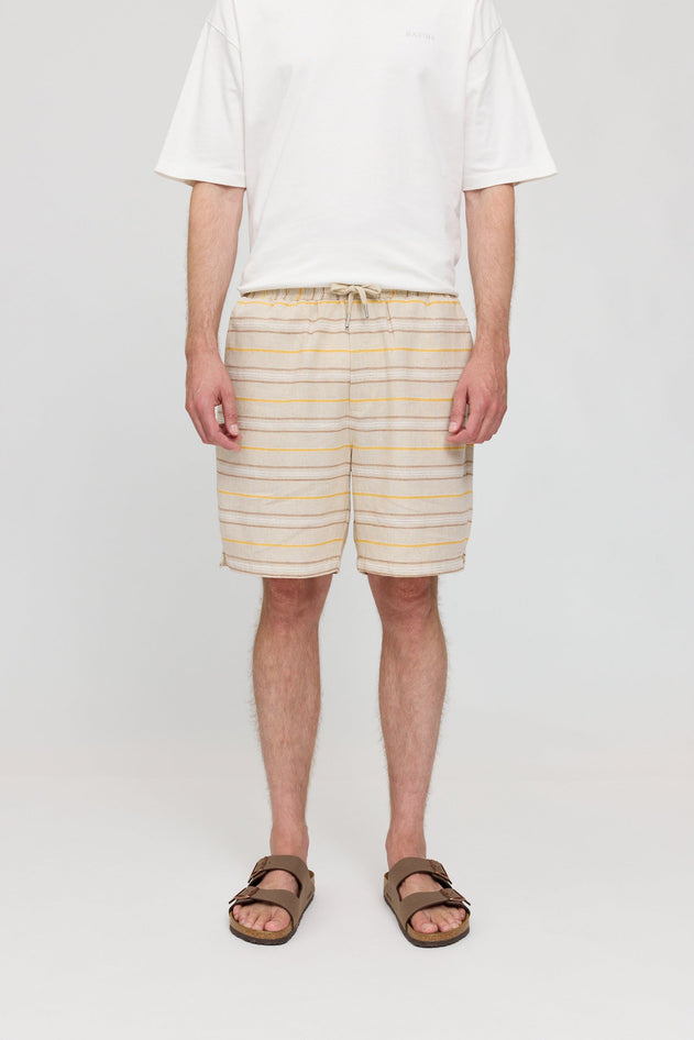 Men's Striped Linen-Mix Shorts