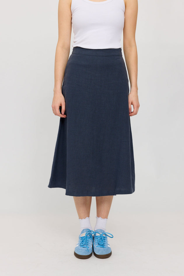 Linen Midi Skirt