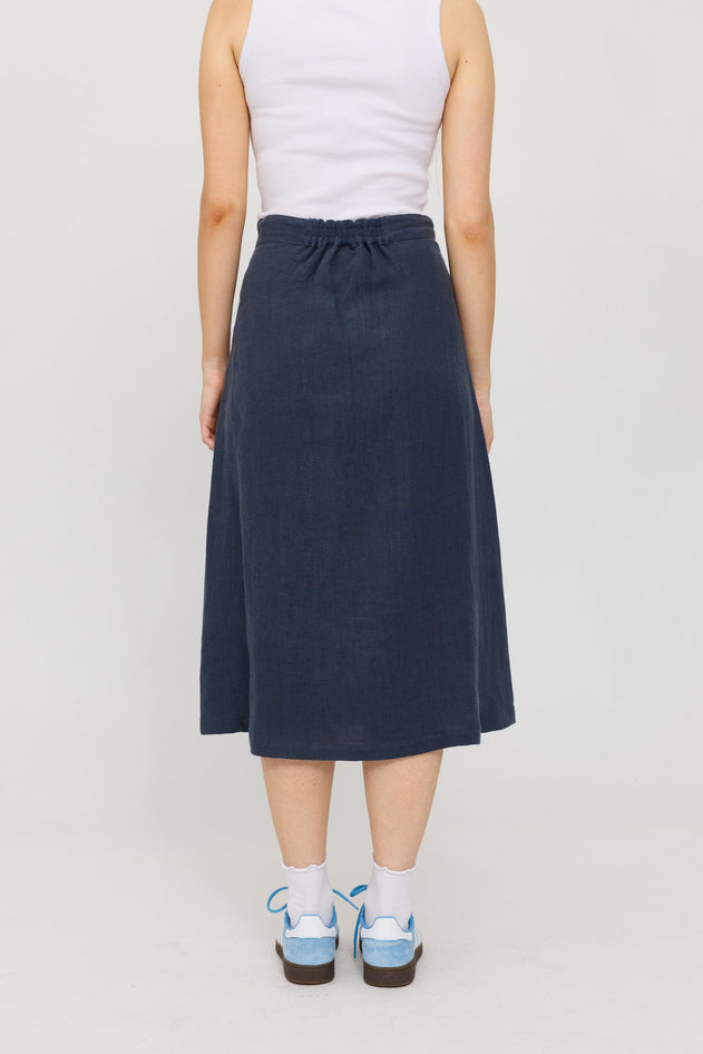Linen Midi Skirt