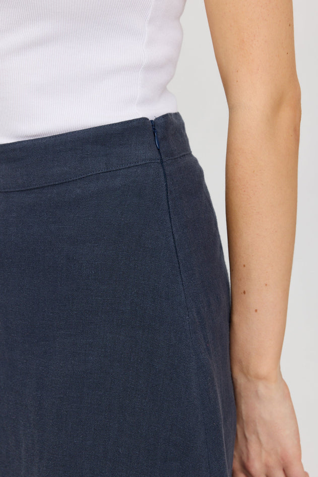 Linen Midi Skirt