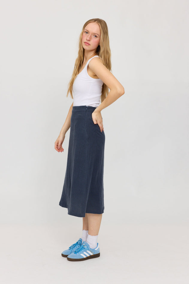 Linen Midi Skirt