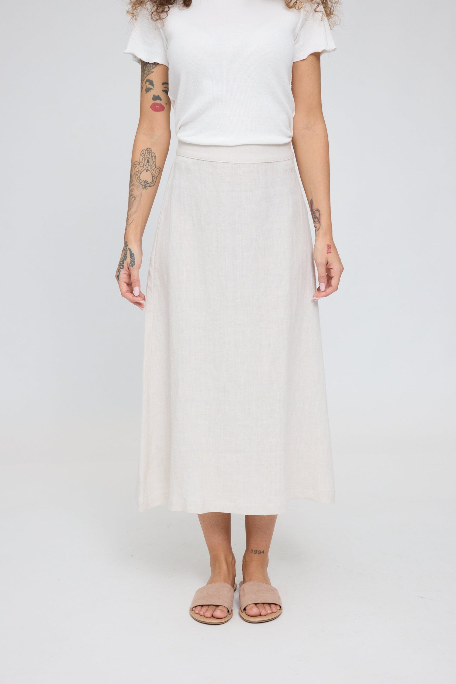 Linen Midi Skirt